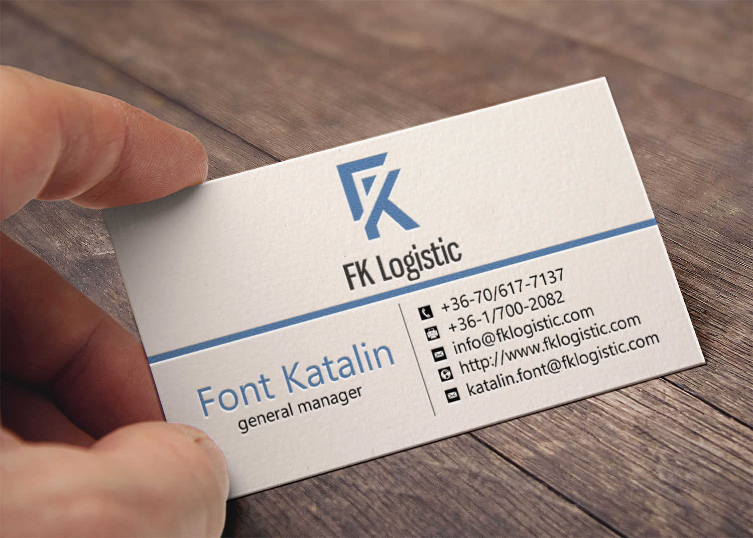 Business Card Design by Lanka Ama for FK Logistic Hungary Kft | Design #8396835