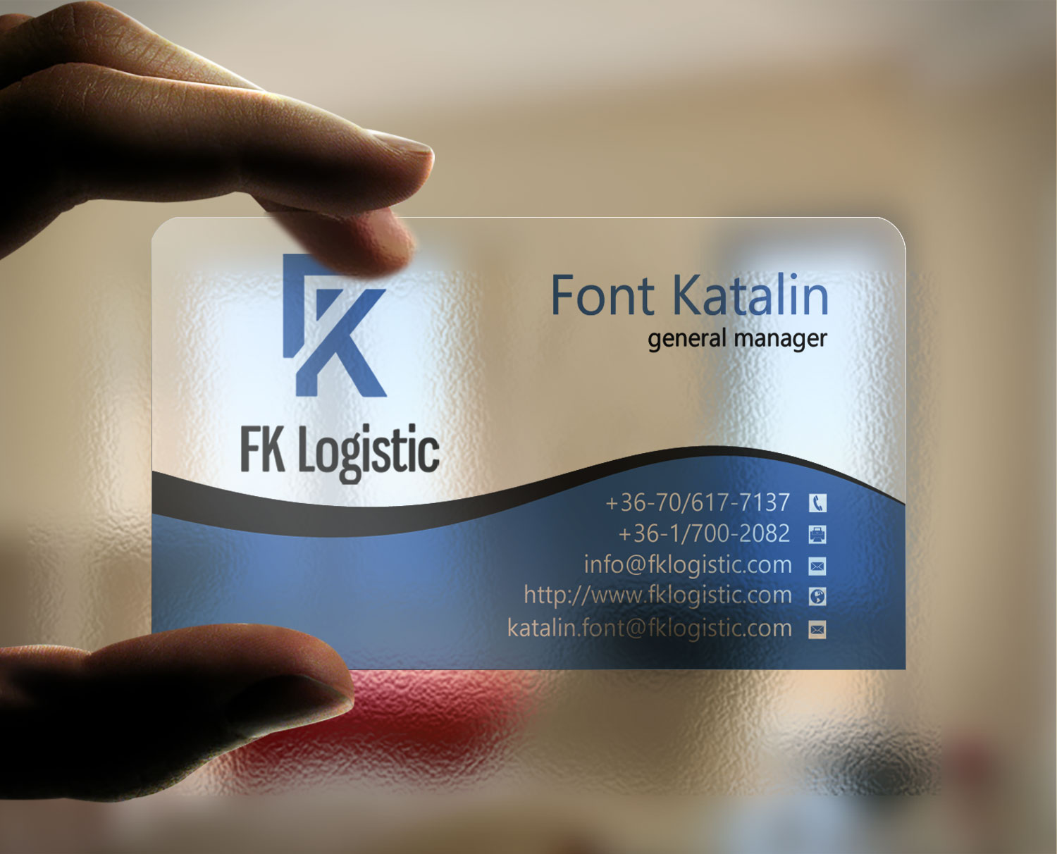 Business Card Design by Lanka Ama for FK Logistic Hungary Kft | Design #8396837
