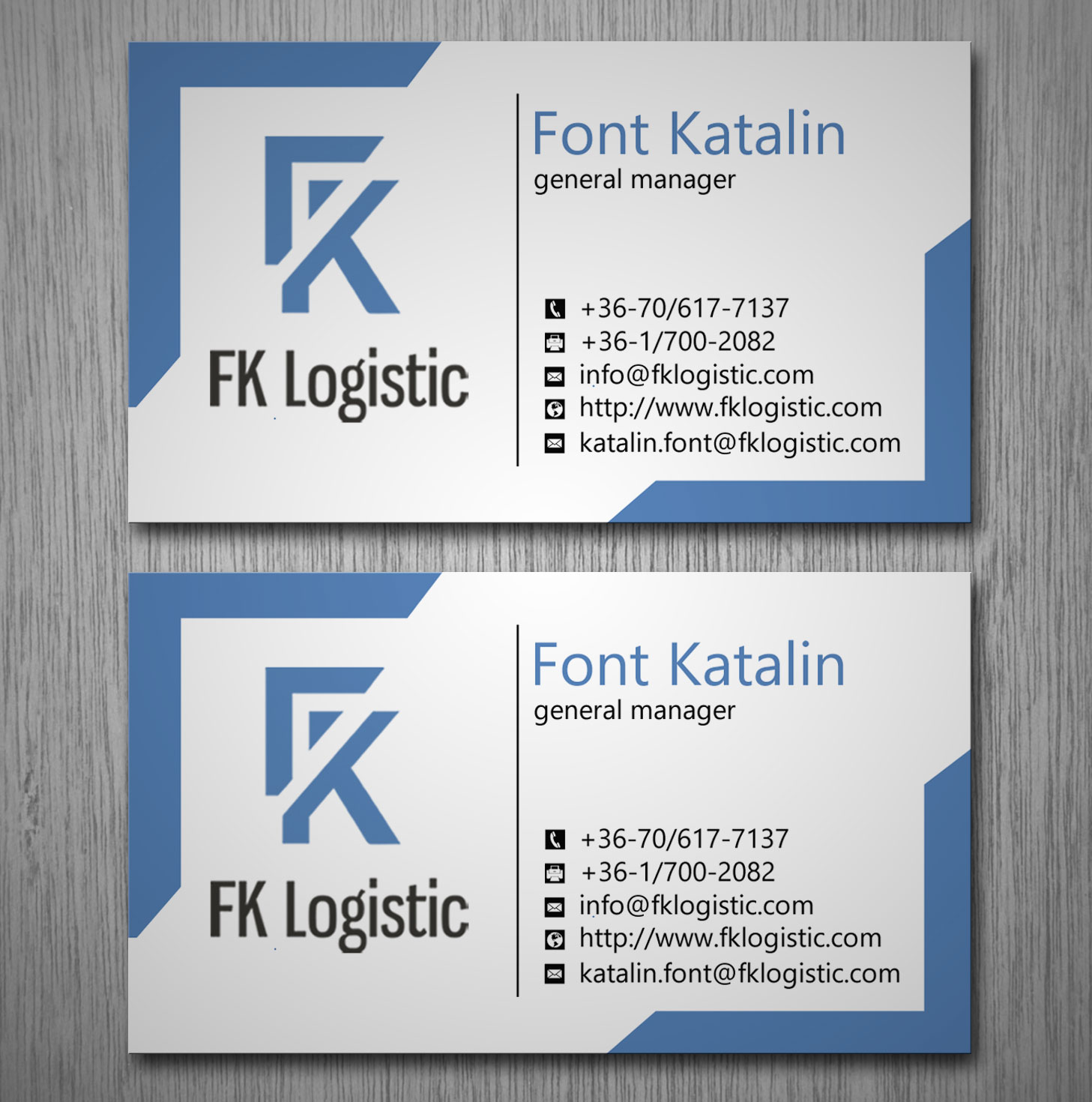 Business Card Design by Lanka Ama for FK Logistic Hungary Kft | Design #8396839