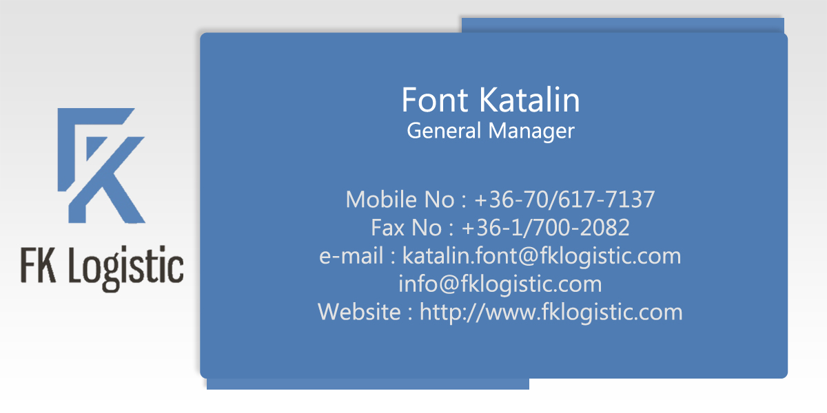 Design de Carte de Visite par hmpatel31 pour FK Logistic Hungary Kft | Design #8430848