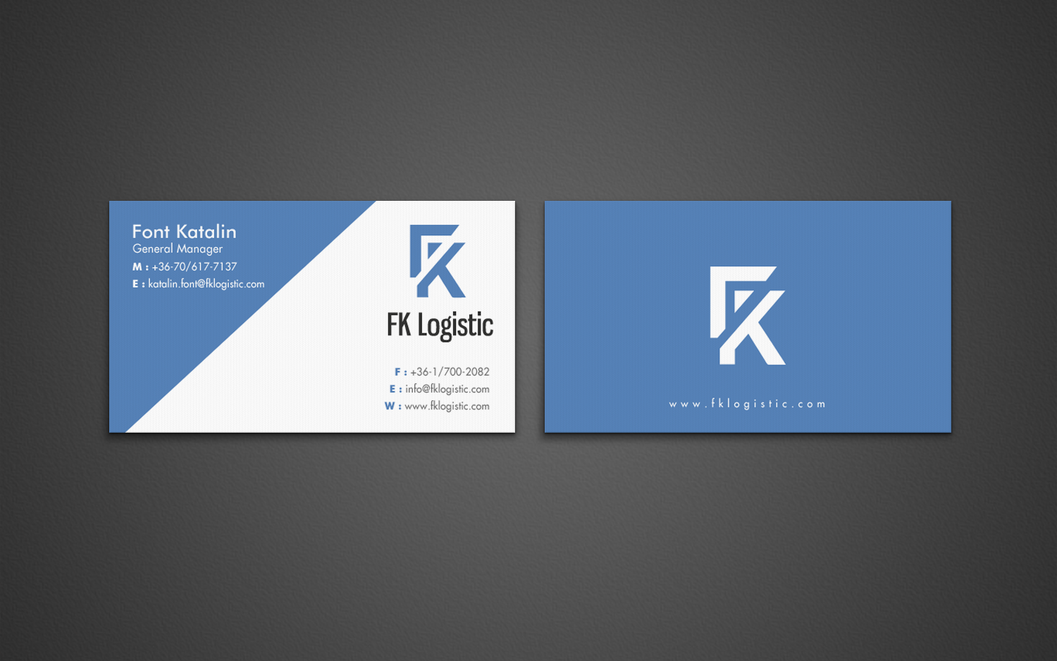Business Card Design by chandrayaan.creative for FK Logistic Hungary Kft | Design #8403908