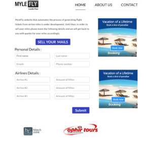 Web Design par abdoulife pour MyleFly | Design #8508565