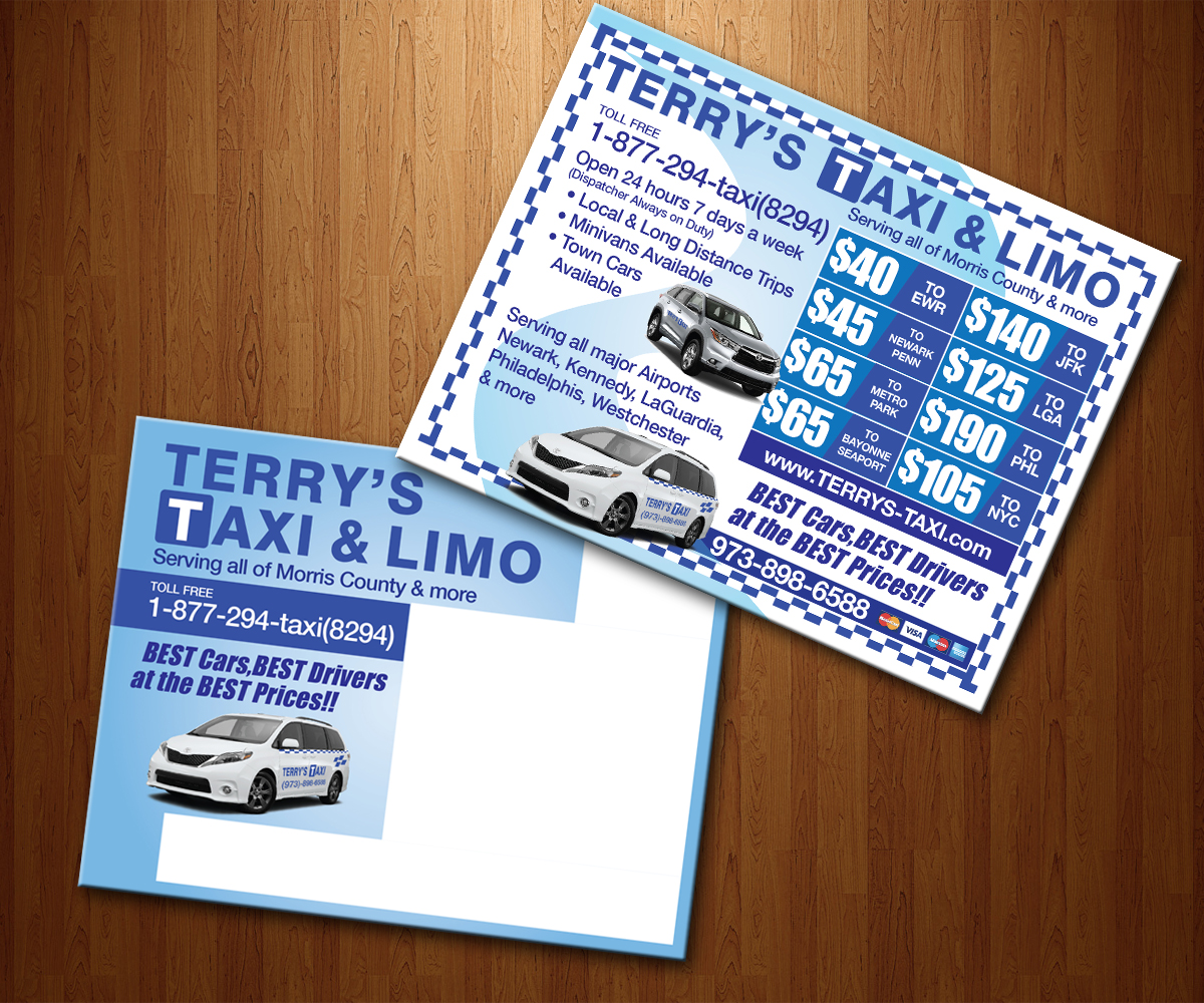 Postcard Design by Rohan Alexander for TERRY'S TAXI | Design #8403792