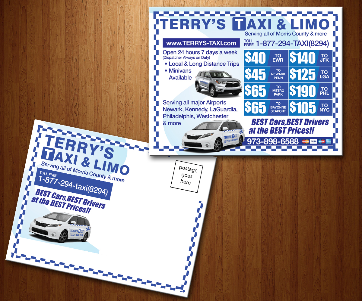 Postcard Design by Rohan Alexander for TERRY'S TAXI | Design #8405400