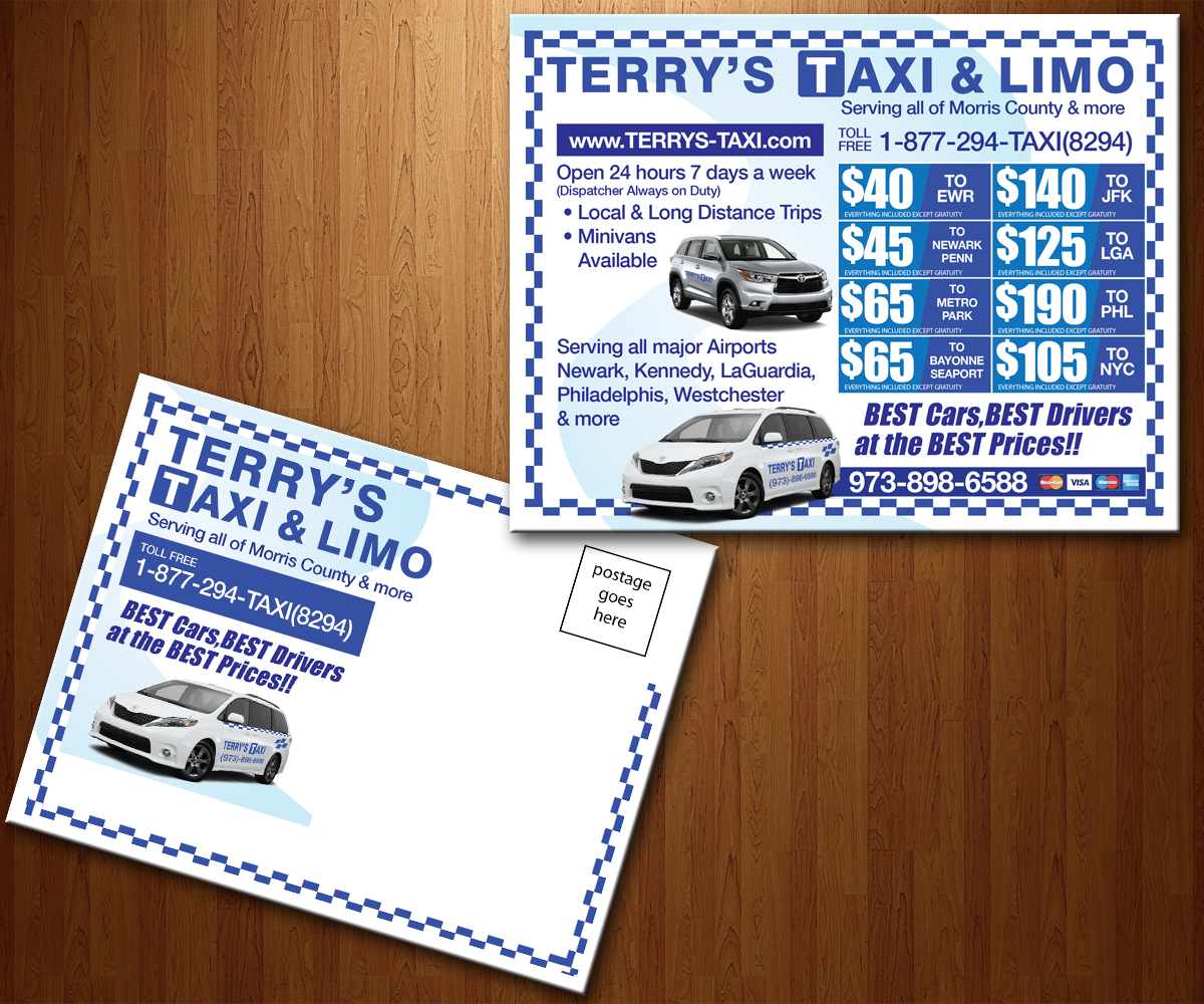 Postcard Design by Rohan Alexander for TERRY'S TAXI | Design #8405826