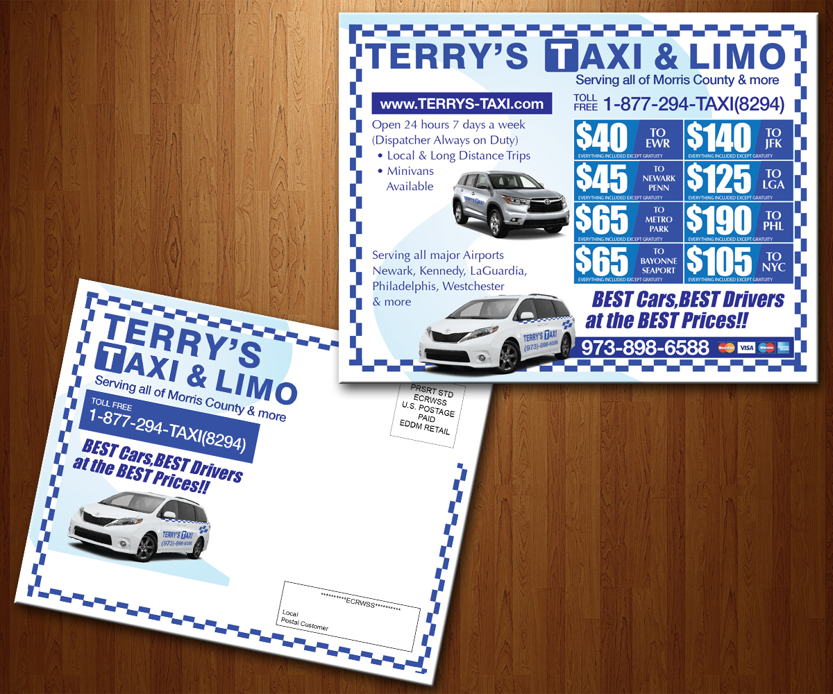 Postcard Design by Rohan Alexander for TERRY'S TAXI | Design #8414468