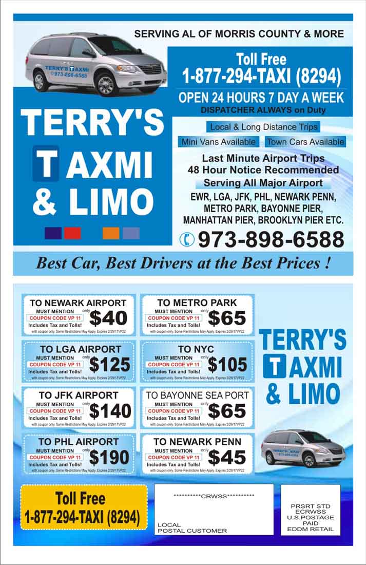 Postcard Design by yadavsushil for TERRY'S TAXI | Design #8416883