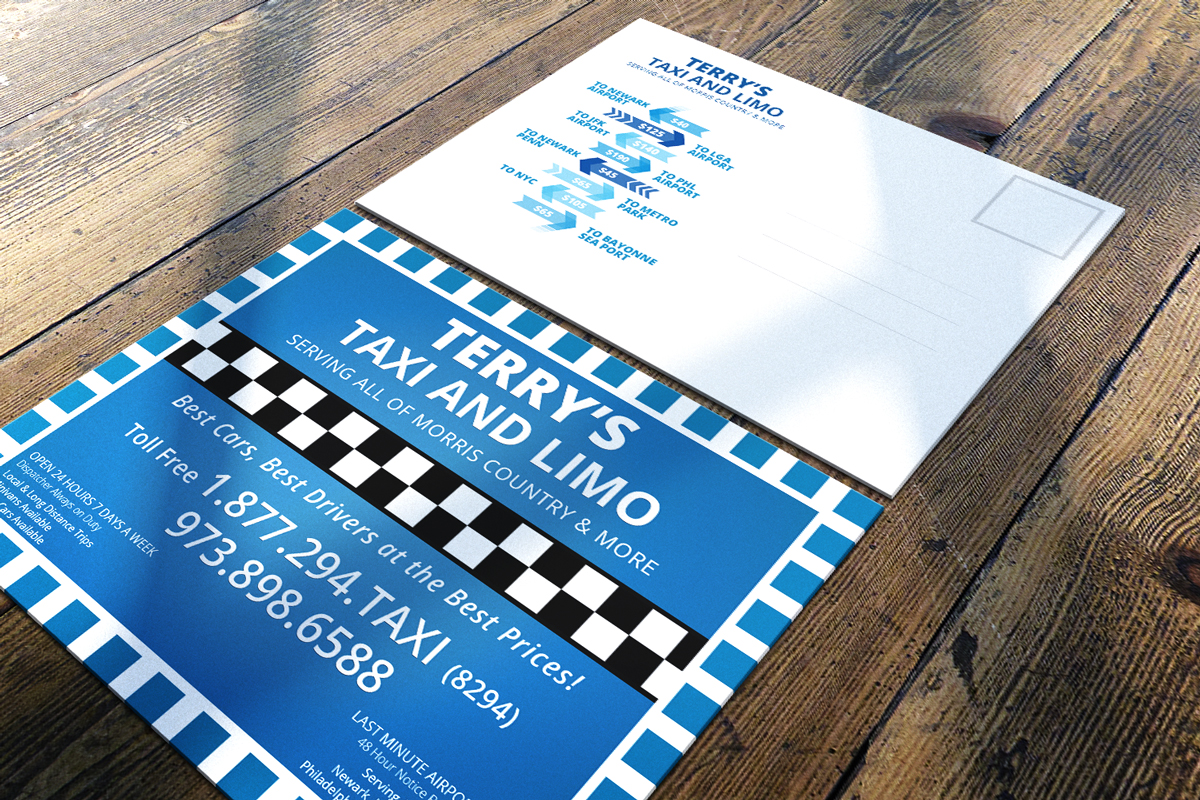 Postcard Design by lionx for TERRY'S TAXI | Design #8405811