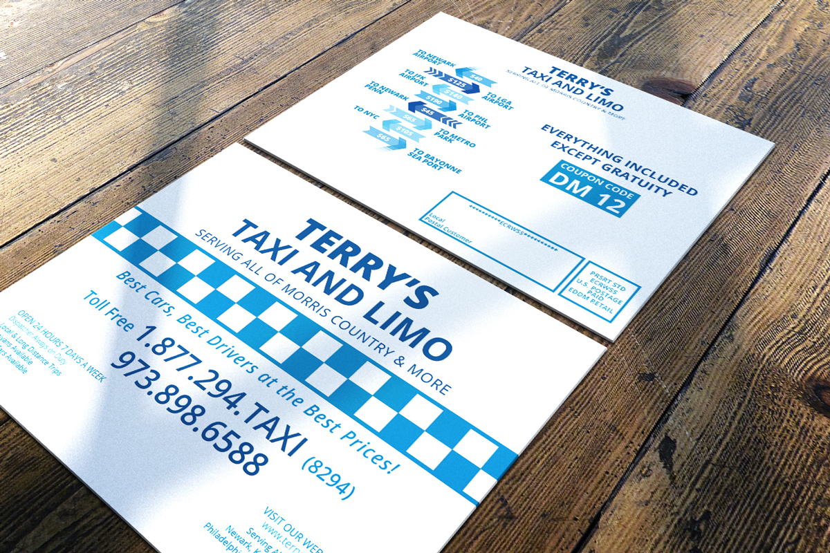 Postcard Design by lionx for TERRY'S TAXI | Design #8414488