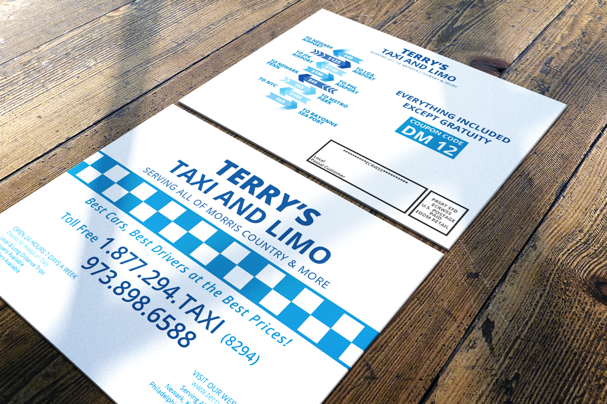 Postcard Design by lionx for TERRY'S TAXI | Design #8417747