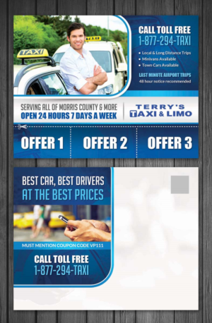 Postcard Design by debdesign for TERRY'S TAXI | Design: #8399438