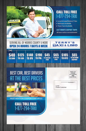 Postcard Design by debdesign for TERRY'S TAXI | Design: #8401527