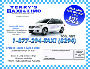 TERRY'S TAXI DIRECT MAILER TO THE AIRPORTS | Postcard Design by christianpoetoe