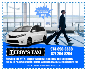 TERRY'S TAXI DIRECT MAILER TO THE AIRPORTS | Postcard Design by citygirl17