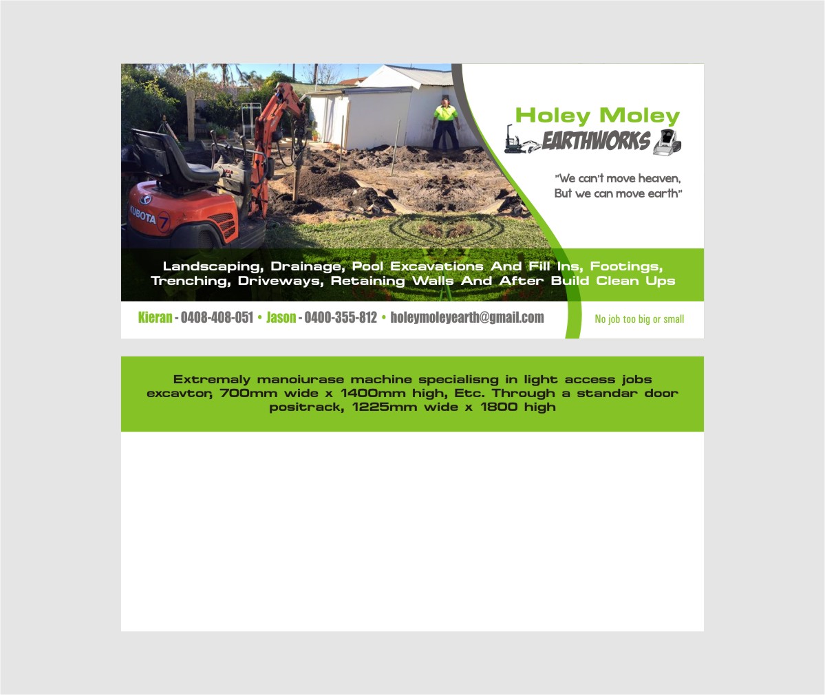 Postcard Design by INDIAN_Ashok for holey moley earthworks | Design #8412040