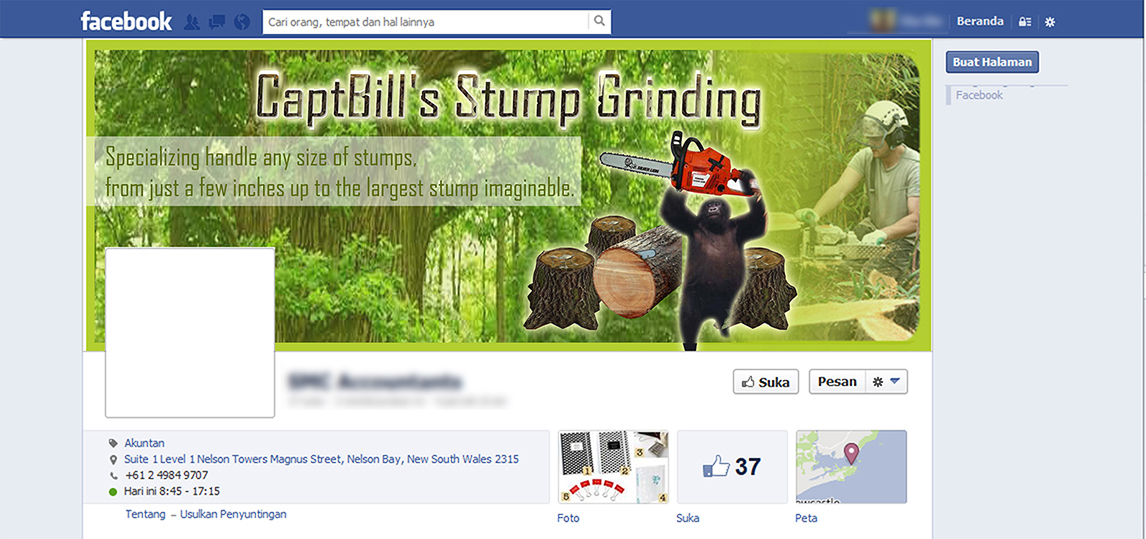 Facebook Design by sigitarrin for CaptBill's Stump Grinding | Design #2025459