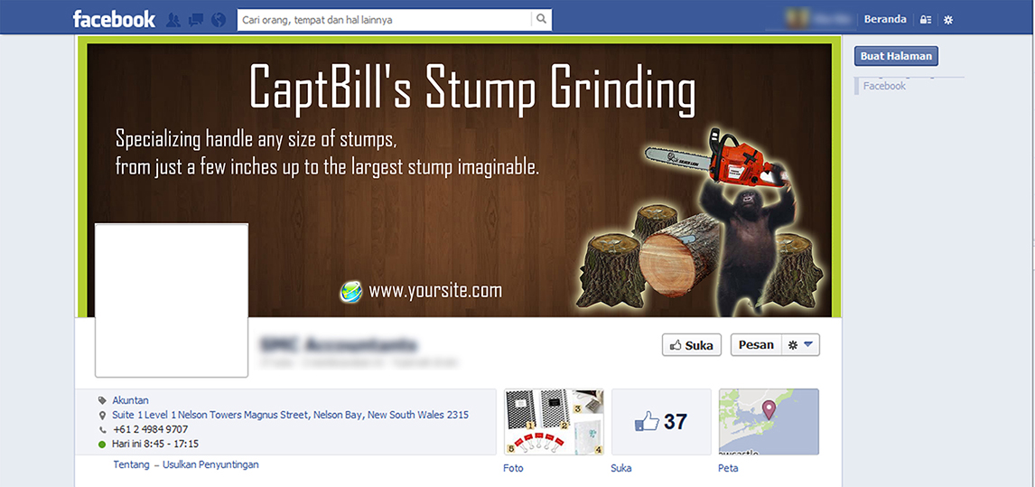 Facebook Design by sigitarrin for CaptBill's Stump Grinding | Design #2025463