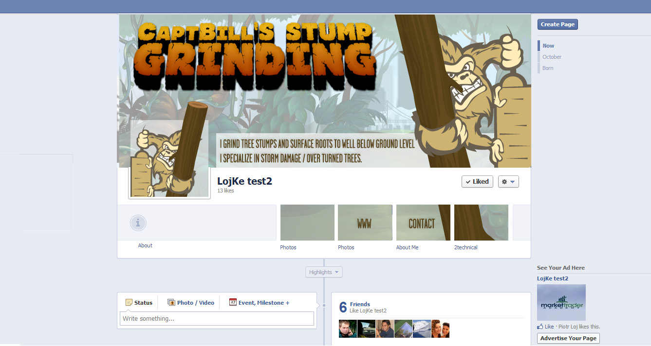 Facebook Design by lojke for CaptBill's Stump Grinding | Design #1979363