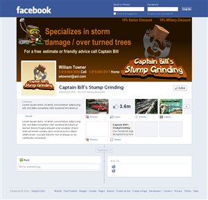 Diseño de Facebook por Sbss para CaptBill's Stump Grinding | Diseño: #2020464