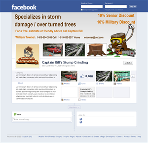 Diseño de Facebook por Sbss para CaptBill's Stump Grinding | Diseño: #2020485