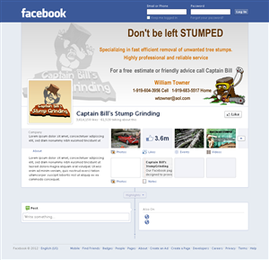Diseño de Facebook por Sbss para CaptBill's Stump Grinding | Diseño: #2020488