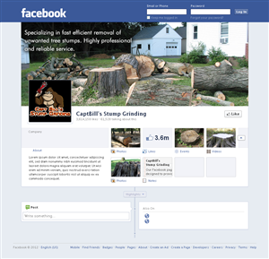 Diseño de Facebook por Sbss para CaptBill's Stump Grinding | Diseño: #2020649