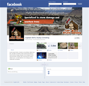 Diseño de Facebook por Sbss para CaptBill's Stump Grinding | Diseño: #2025407