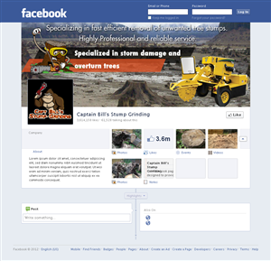 Diseño de Facebook por Sbss para CaptBill's Stump Grinding | Diseño: #2029822