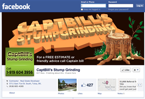 Diseño de Facebook por jgeoinbox para CaptBill's Stump Grinding | Diseño: #2013058