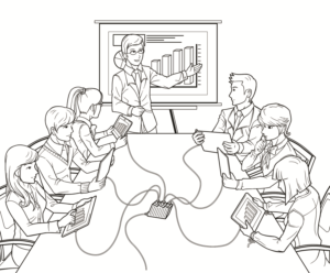 Line drawing for 6 ports iPad charger using in meeting room.  | Design Illustration par icirotrisna