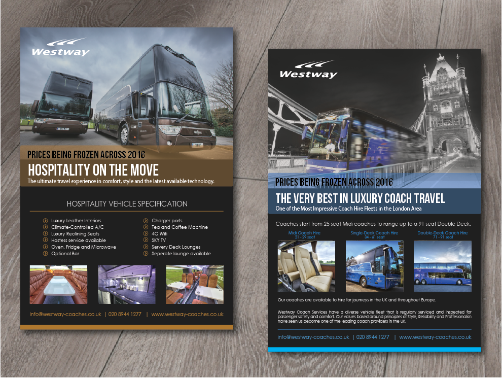 Flyer Design by alex989 for Westway Coach Services | Design #8535389