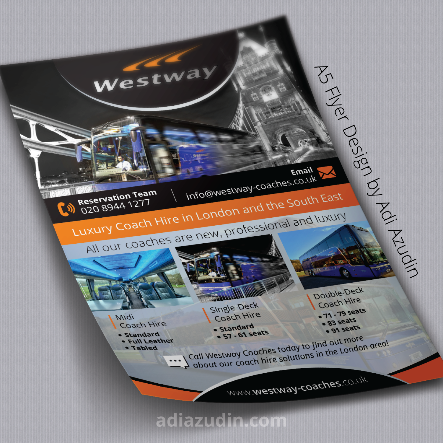 Design de Flyer par adiazudin pour Westway Coach Services | Design #8418595