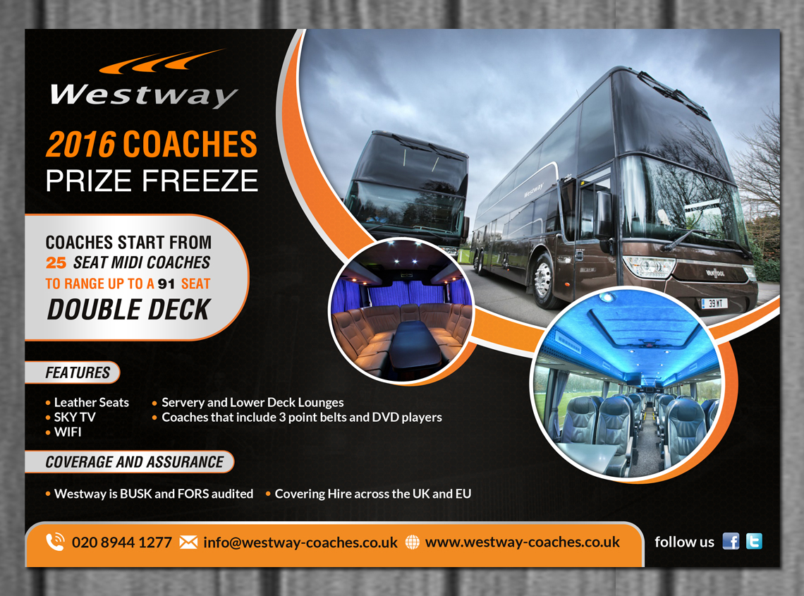 Design de Flyer par creative.bugs pour Westway Coach Services | Design #8412076