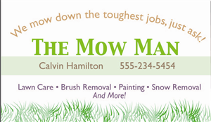 Visitenkarten-Design von Elle I Design für The Mow Man  | Design: #1981053