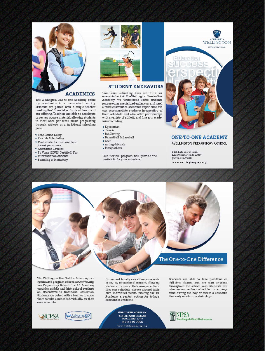 Diseño de Flyer por CreativeKlub para Wellington Preparatory School | Diseño #8475588