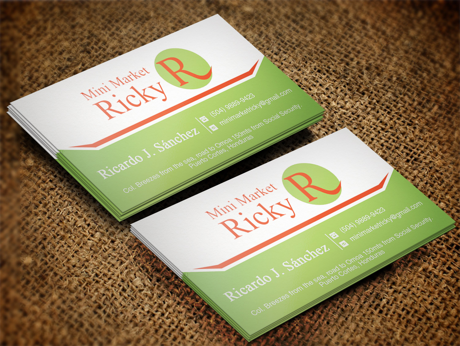 Diseño de Tarjeta de Presentación por Lanka Ama para Mini Market Ricky | Diseño #8412836
