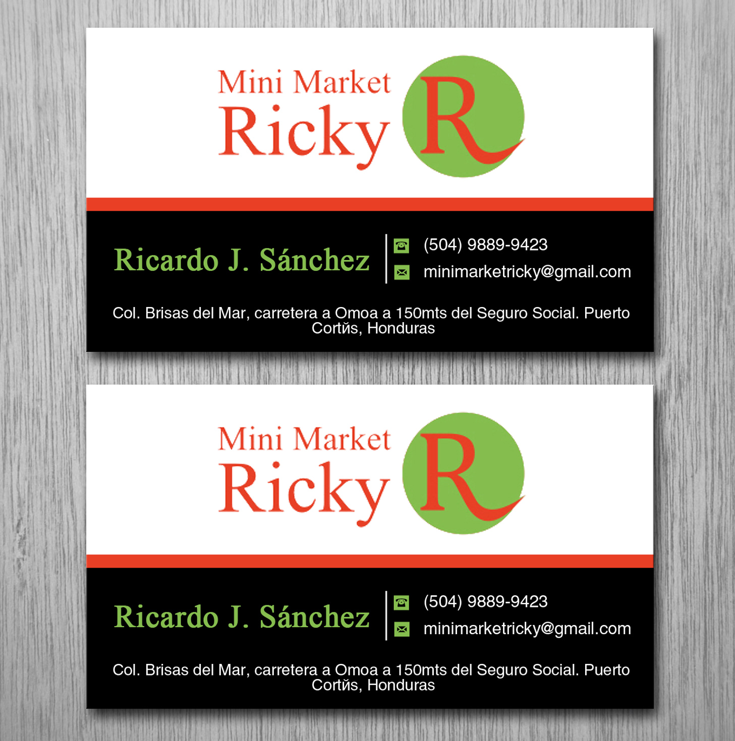 Diseño de Tarjeta de Presentación por Lanka Ama para Mini Market Ricky | Diseño #8412840