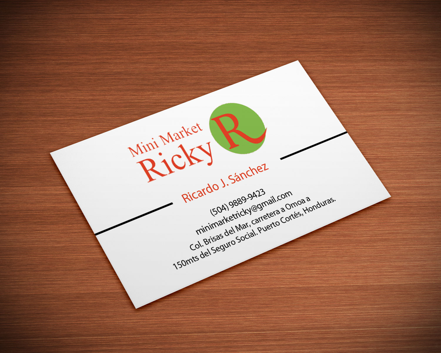 Design de Carte de Visite par Lanka Ama pour Mini Market Ricky | Design #8412865
