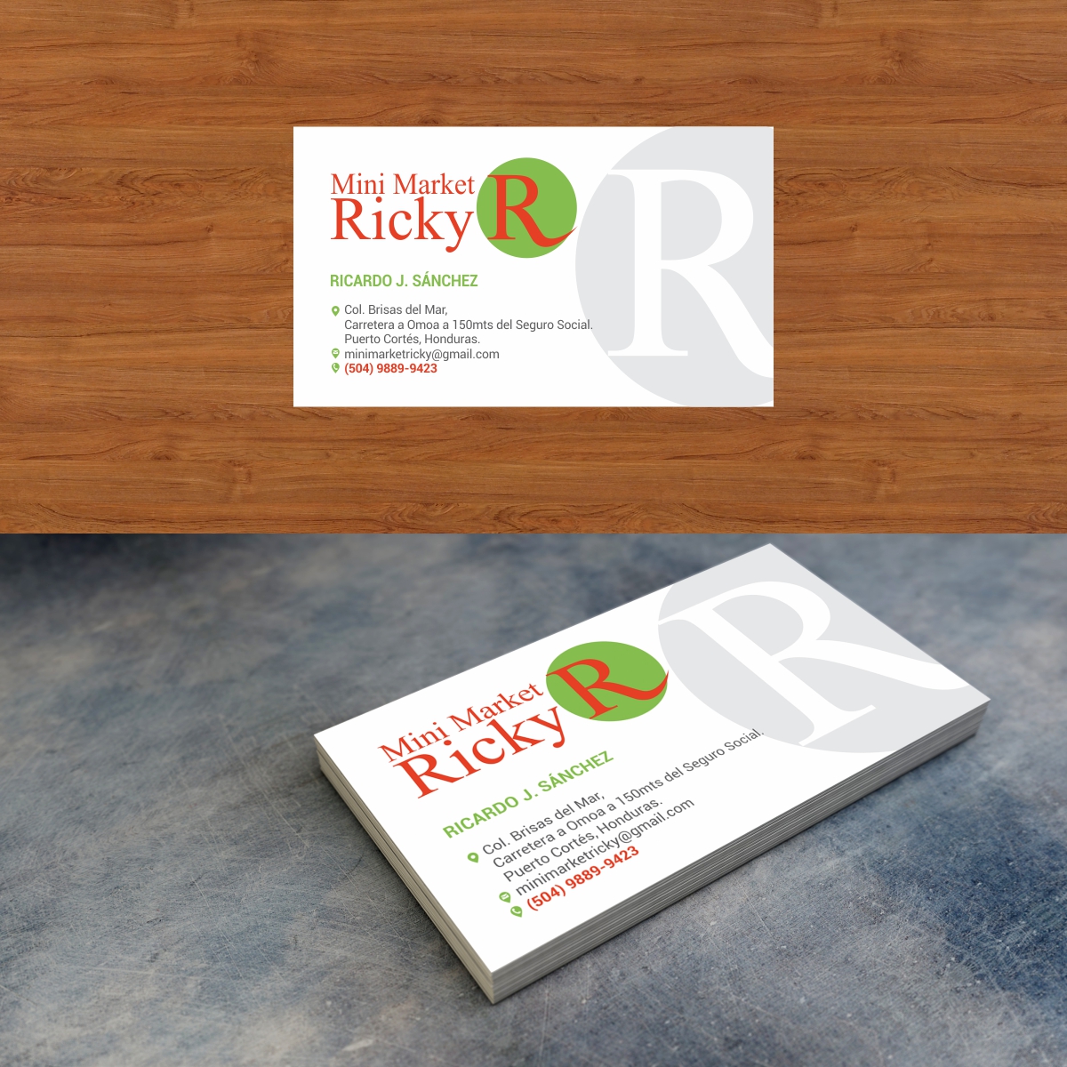 Business Card Design by creativeride for Mini Market Ricky | Design #8412168