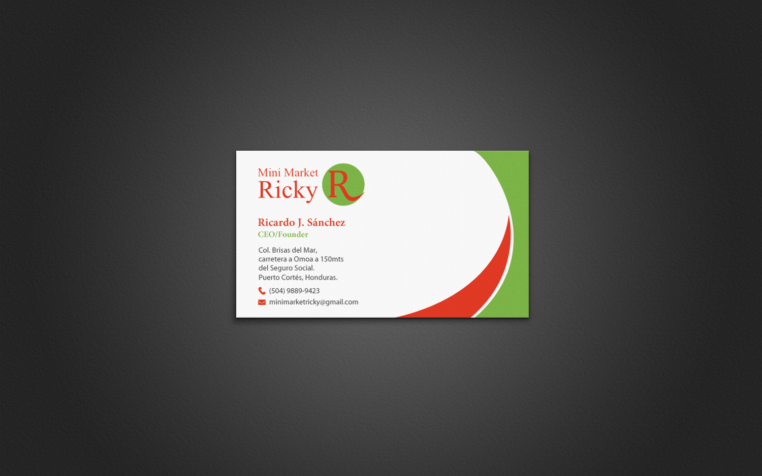 Business Card Design by chandrayaan.creative for Mini Market Ricky | Design #8415277