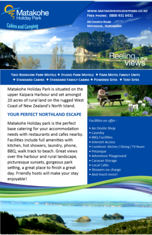 Diseño de Flyer por citygirl17 para matakohe holiday park | Diseño: #8443932
