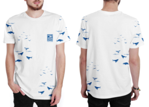 Whale Safari T-shirt for sale in ticket office and gift shop | Diseño de Camiseta por Rockalight