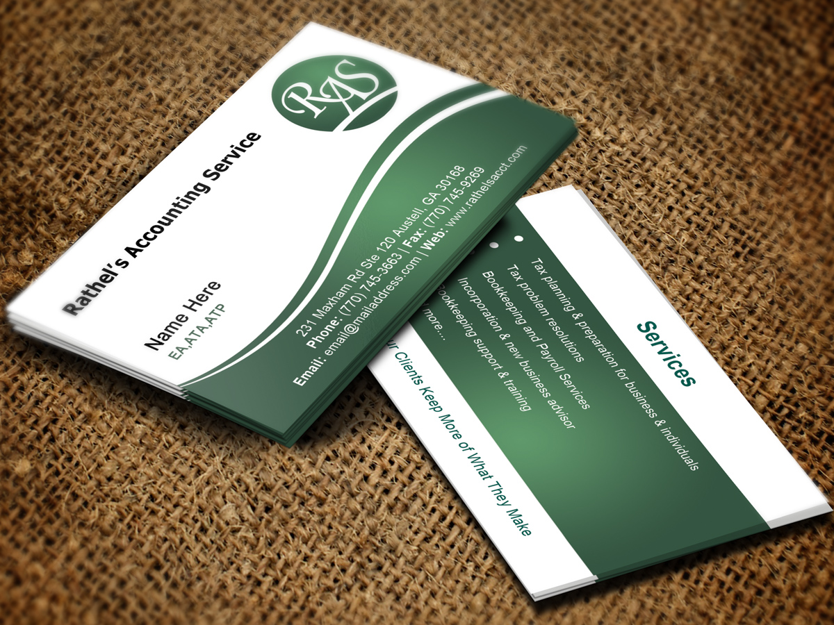 Business Card Design by Sandaruwan for Rathel's Accounting Service | Design: #8427731