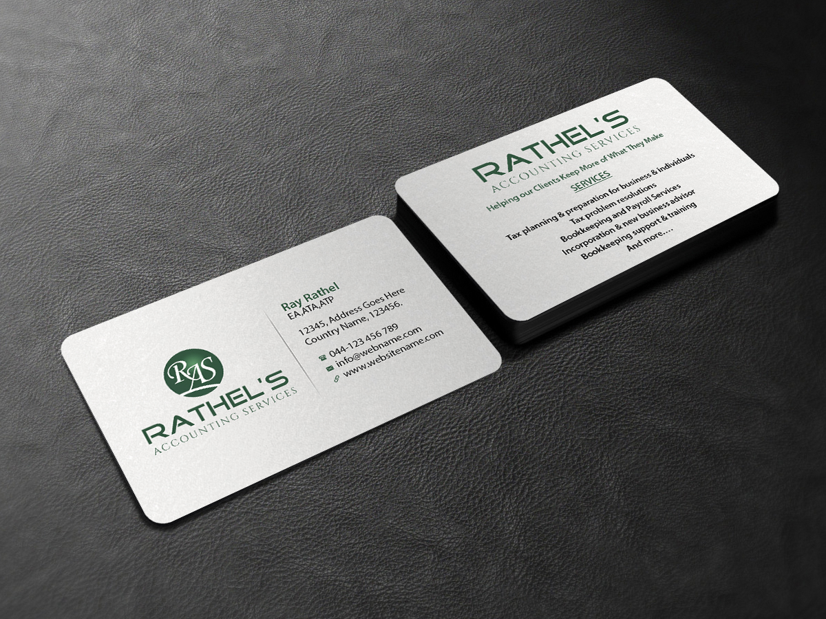Business Card Design by Creations Box 2015 for Rathel's Accounting Service | Design #8425447