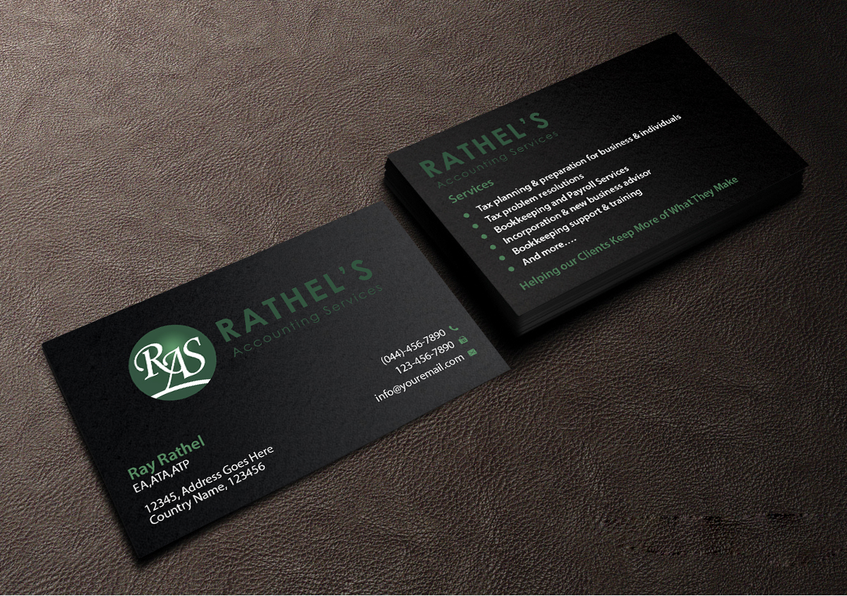 Design de Carte de Visite par Creations Box 2015 pour Rathel's Accounting Service | Design #8425448