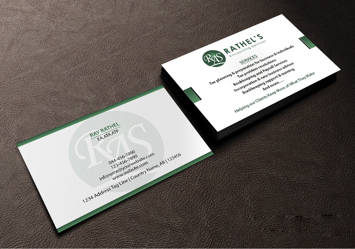 Business Card Design by Creations Box 2015 for Rathel's Accounting Service | Design #8425449