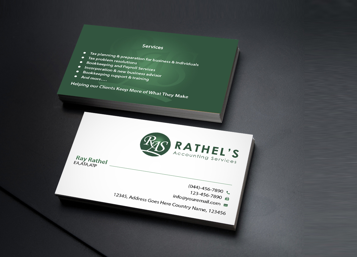 Business Card Design by Creations Box 2015 for Rathel's Accounting Service | Design #8425450