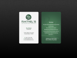 Business Card Design by Creations Box 2015 for Rathel's Accounting Service | Design: #8425452