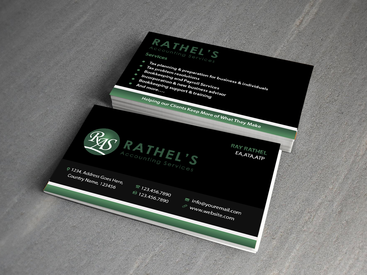 Business Card Design by Creations Box 2015 for Rathel's Accounting Service | Design #8425456