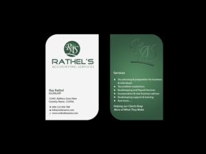 Business Card Design by Creations Box 2015 for Rathel's Accounting Service | Design: #8425461